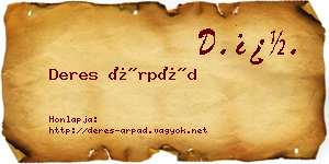 Deres Árpád névjegykártya