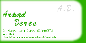 arpad deres business card